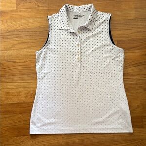 Nike White and Royal Polka Dot Tank Top